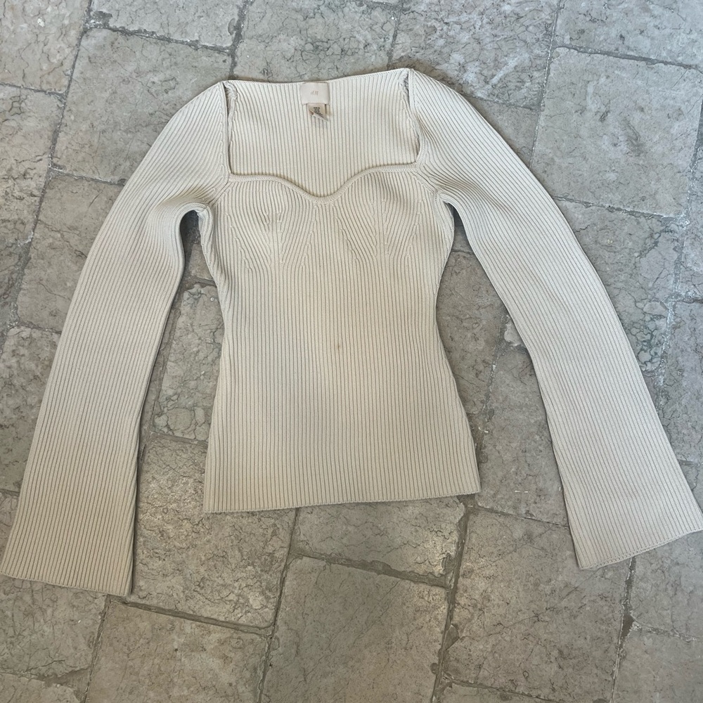 Khaite style H&M knit long sleeve top